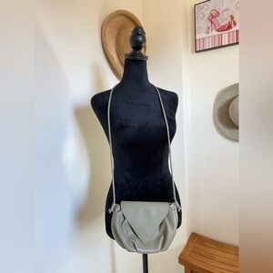 Mango Light Gray Soft Leather Crossbody Bag